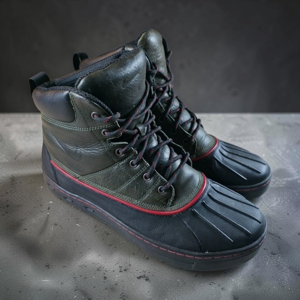 Y2K Nike Woodside ACG Duck Boots Green Black Waterproof Mens Size 11 #386469-300